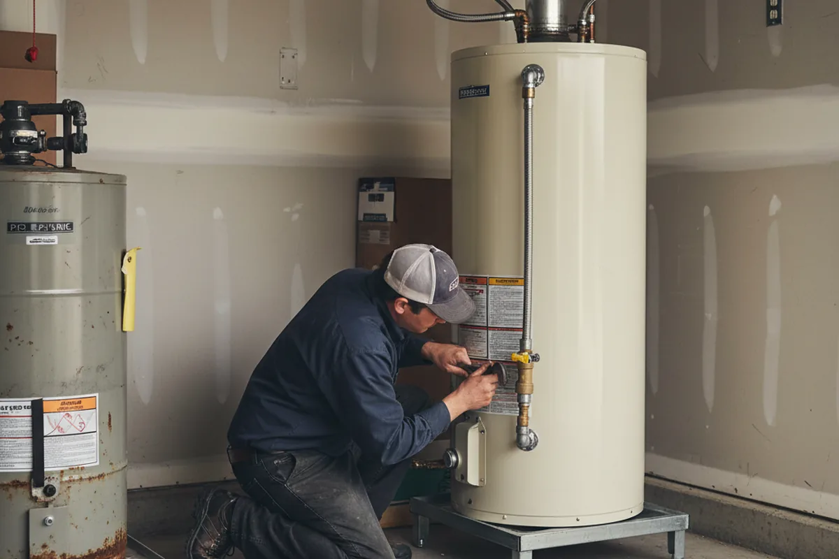 Water heater and shutoff valve replacement in Floriston