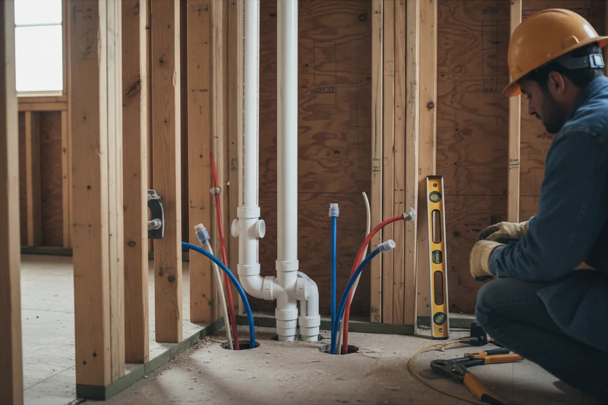 Drain and supply rough-in during Sump Pump Repair in Floriston
