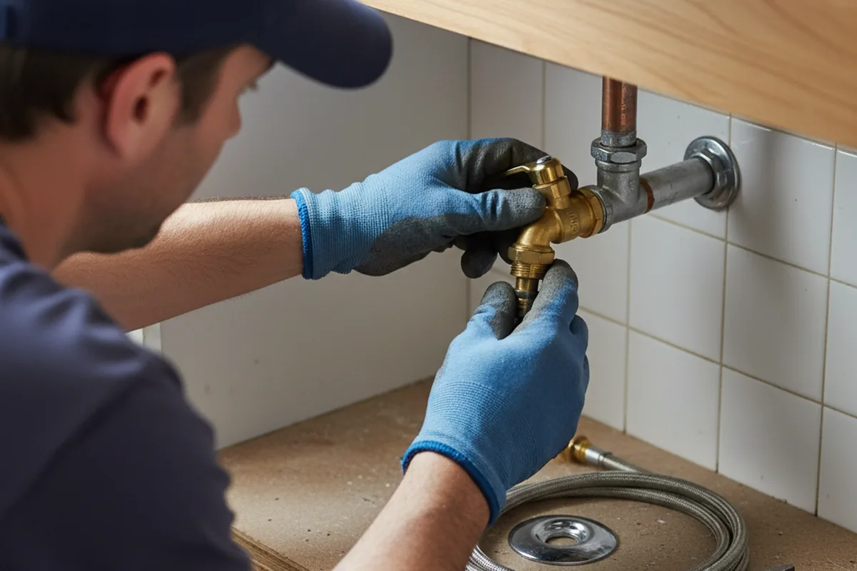 Shutoff valve and fitting work during Faucet and Fixture Repair in Floriston
